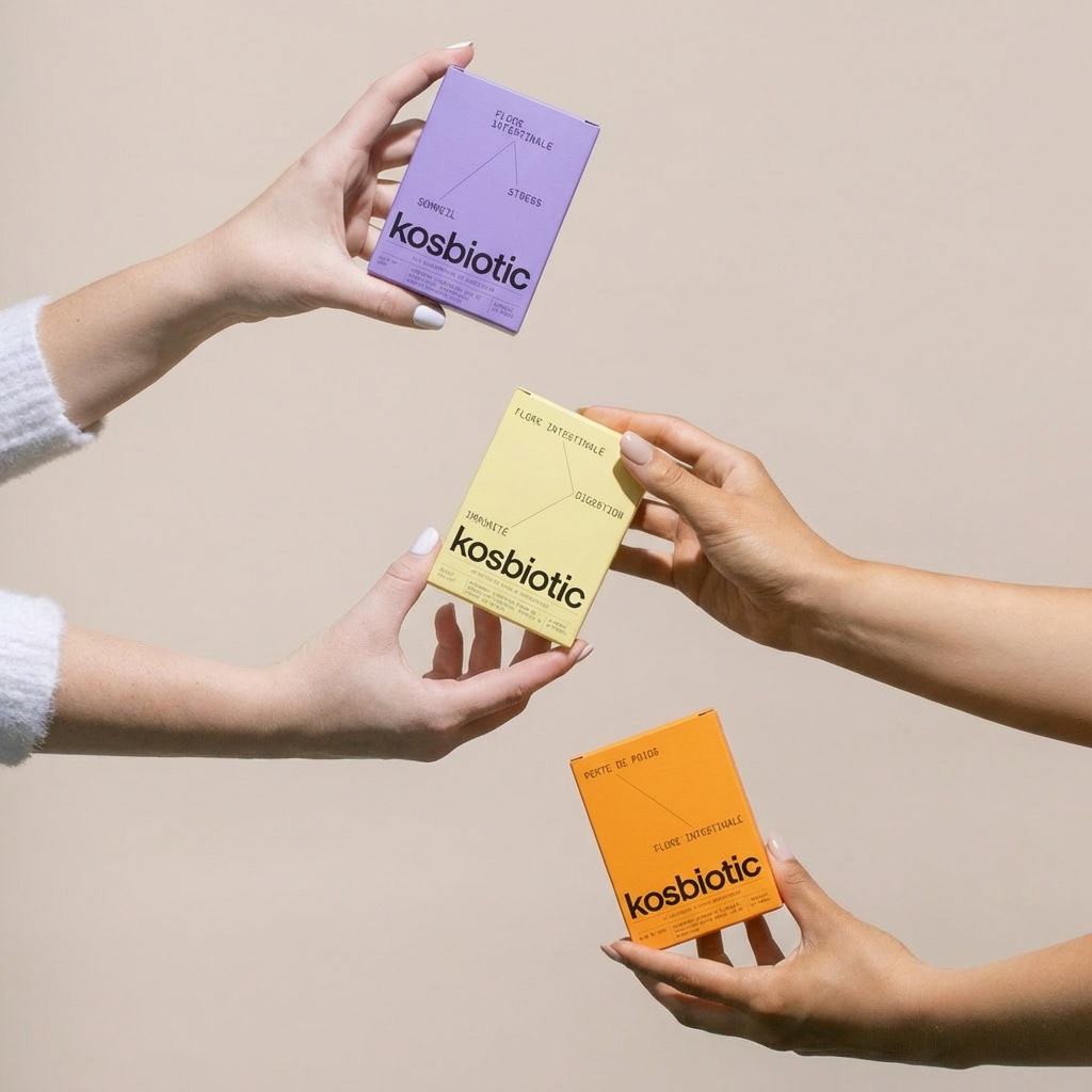 Exemple de shooting produit IA : visuel premium de complément alimentaire pour e-commerce