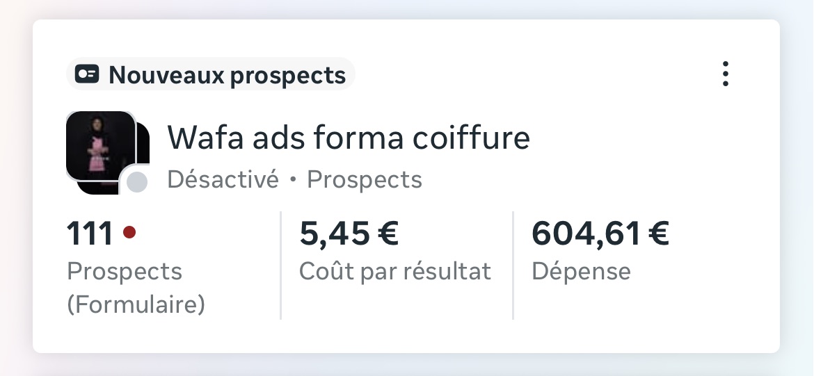 Stats campagne — CPL 5,45€